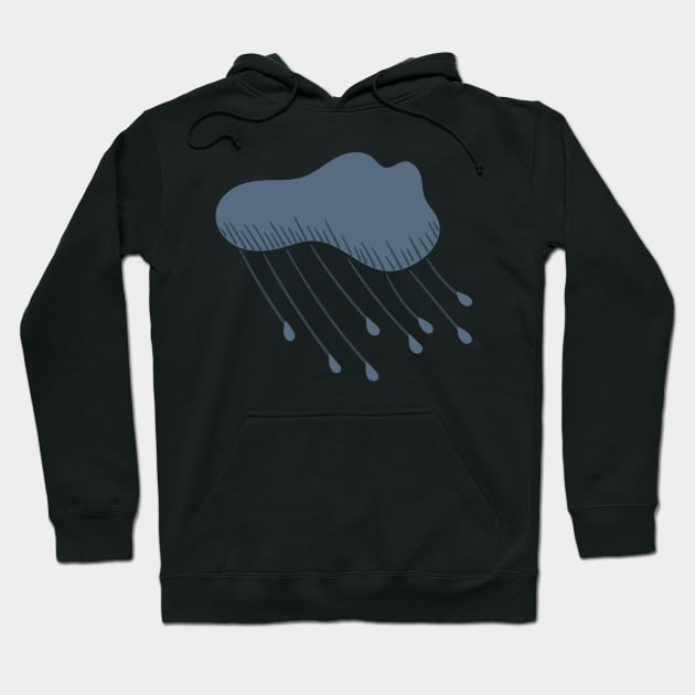 Single Stormy Cloud, Illustrated Raincloud in greys Hoodie by Angel Dawn Design